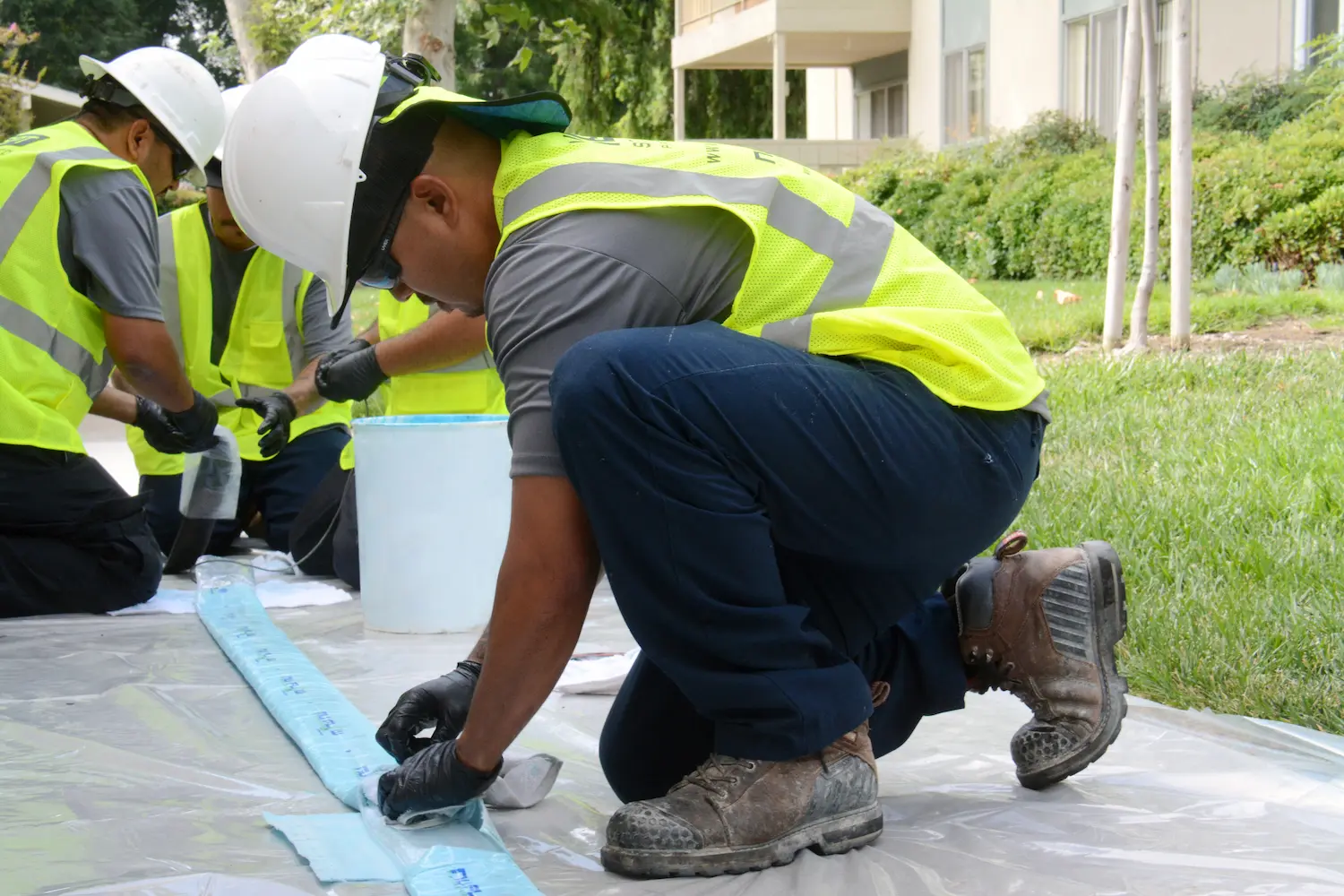 CCPD team repairing a sewer line